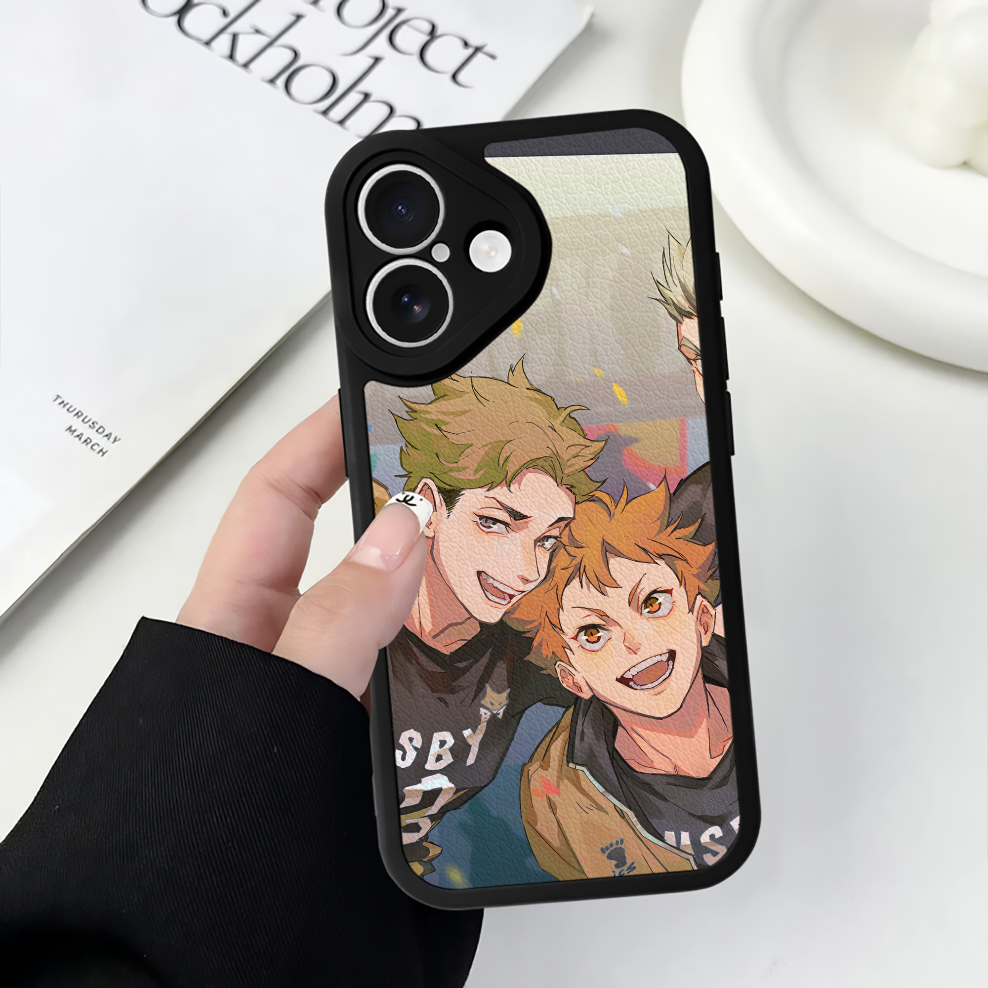 （画像用） ハイキュー!! Haikyu!! 【iPhone 16シリーズ対応】シリコンスマホケース（レザー調） 材質：シリコン